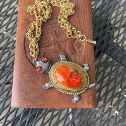 Vintage Articulated Turtle Necklace