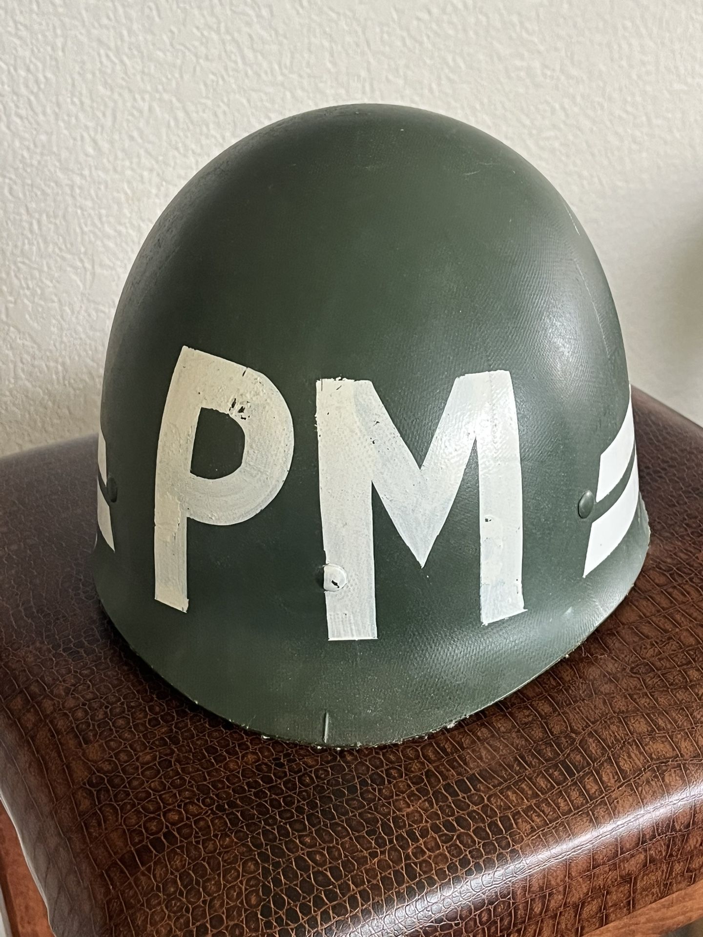 Steel pot helmet liner.