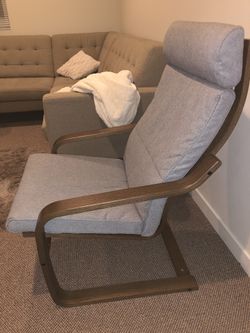 Recliner single rocking chair couch wood frame and soft cushion