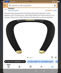 Monster Boomerang Petite Neckband Bluetooth Speaker