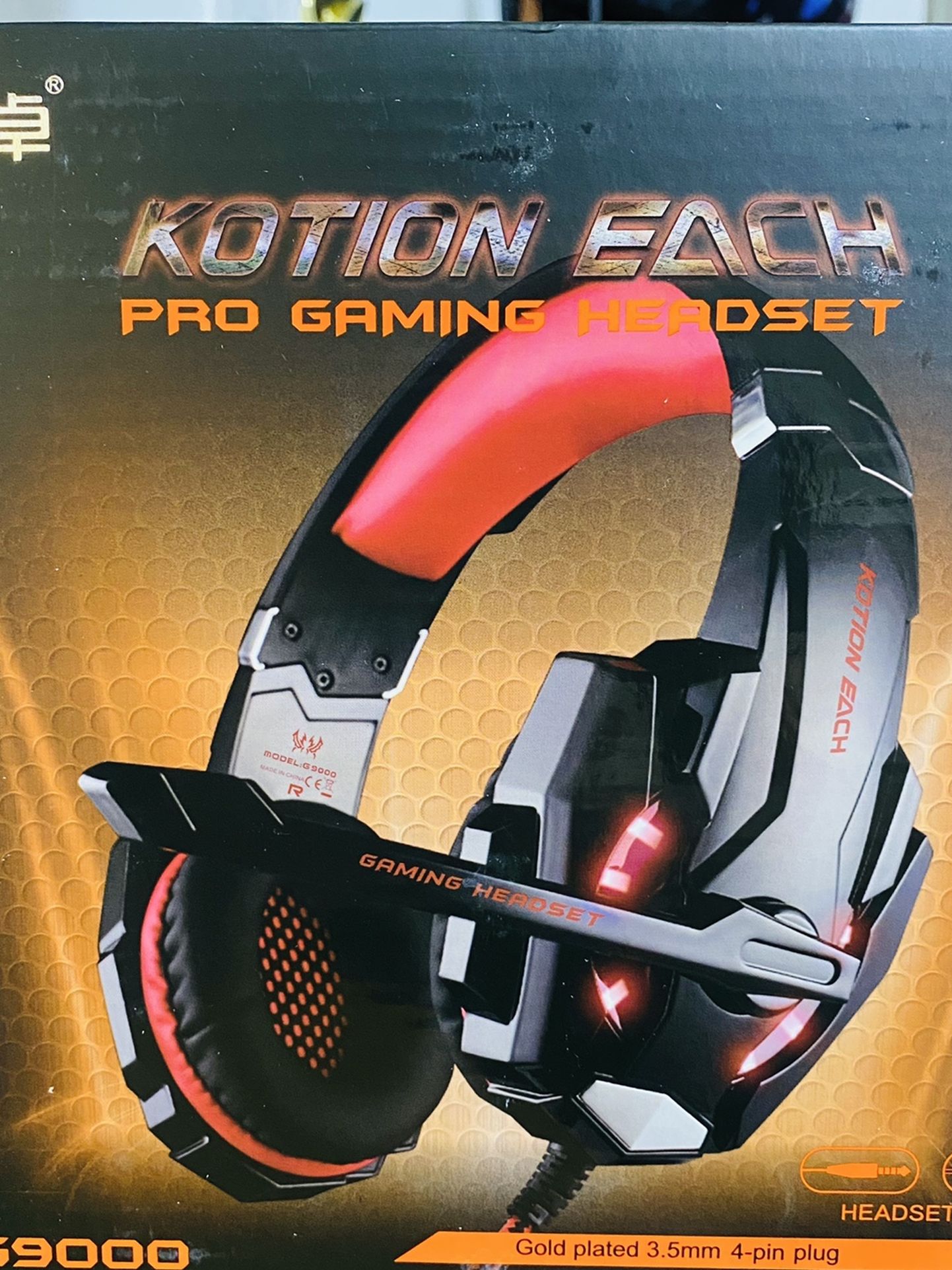 KOTION EACH Pro Gaming Headset G9000 Gold plated 3.5mm 4-pin plug