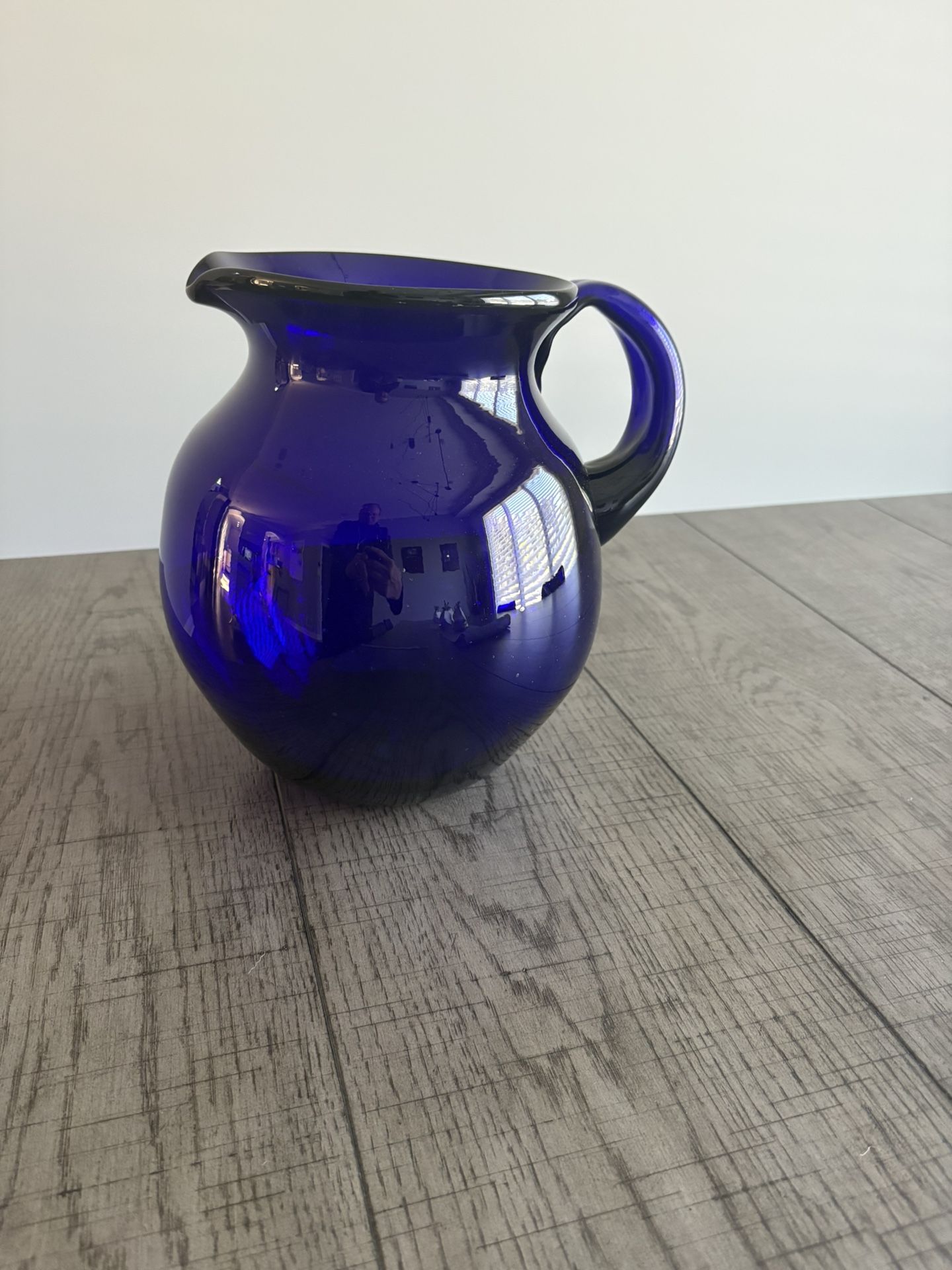 Blue Glass Pitcher