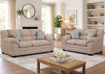 NEW VENUS TOAST SOFA AND LOVESEAT SET WITH FREE DELIVERY PAY ON DELIVERY