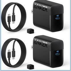 Anker 45W USB-C Fast Charger Block with Cable (2-Pack)