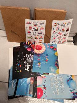 Happy Birthday Cards with Envelpoes,20 Unique Blackboard Designs– Assorted Birthday Cards for Business & Personal Use
