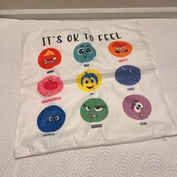 Inside Out “It’s OK to Feel” Graphic Print Cotton Pillowcase 20x20 White