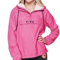 PINK Victoria Secret Hot Pink Sherpa Hoodie  Size XS 