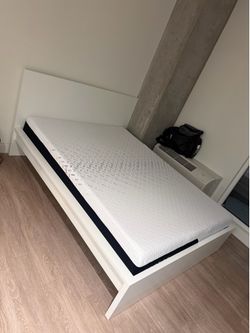 Mattress Nectar Queen size and bed frame IKEA