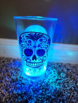 Dia De Muertos (Day Of The Dead) 16oz Plastic Cup That Lights Up