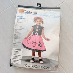 3T-4T Toddler Girls Halloween Costume 1950s Poodle Cutie