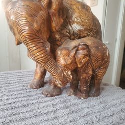 Elephant & Baby Statue