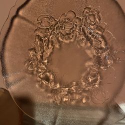 Rose Glass (old) Salad Or Dessert Plates (4)