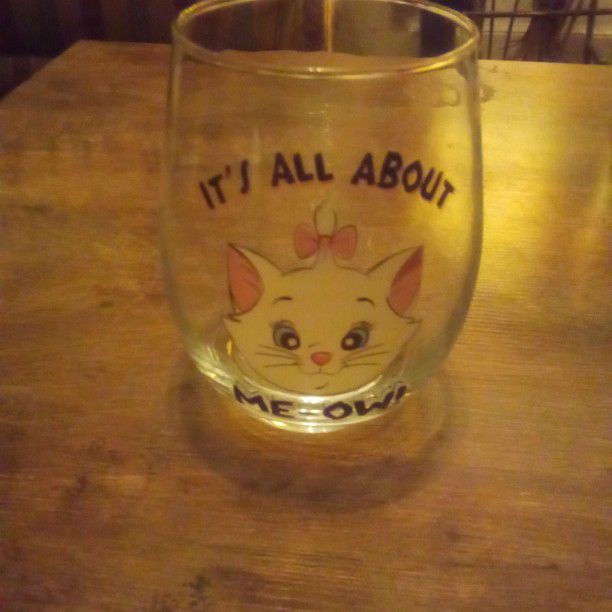 Glass It Says It's All About Meow In Good Condition