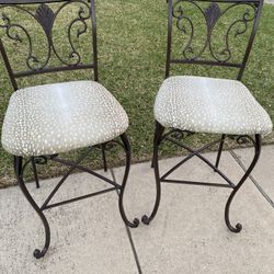Two Ashley Barstools Wrought Iron 