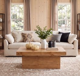 Large Solid Wood Block Coffee Table