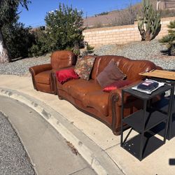 Leather Couch and Recliner