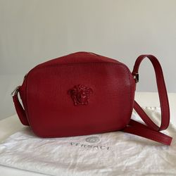 Authentic Versace Fiengine Red La Medusa Crossbody 