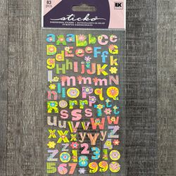 New Multicolored Alphabet Letter Glitter Scrapbook Stickers