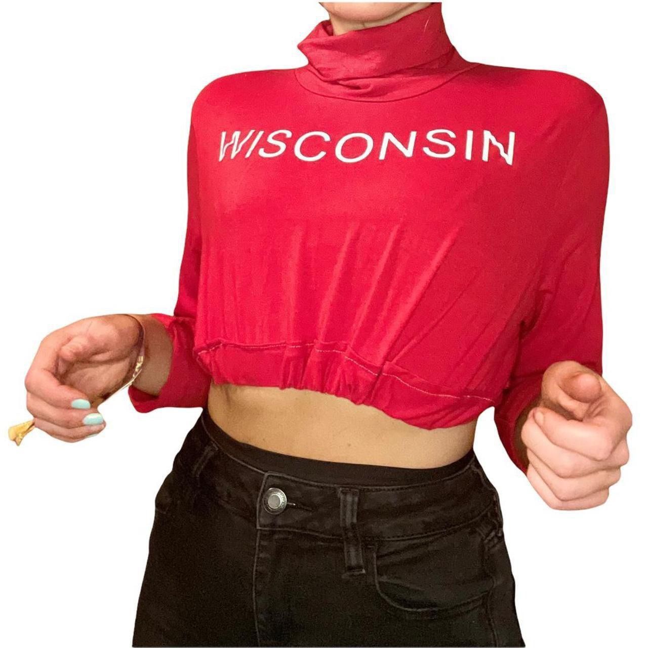 Women’s Wisconsin Badger Turtle Neck Crop Top