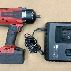 Snap-on Drive Impact Wrench CT9075 18v Gun Tool 1/2 Inch Cordless Brushless Fuel 5.0 Ah Lithium Ion Li-ion Fastening Removal Auto Truck Industrial Job