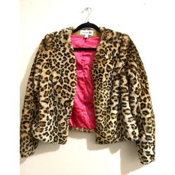 Womens Faux Fur Leopard Coat