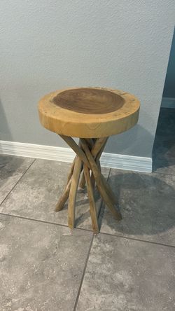 Live Edge Wood Slab Side Table
