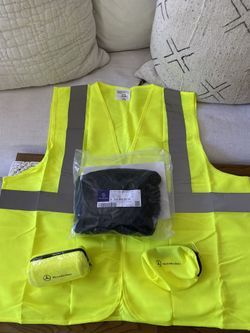 Lot of Mercedes Benz NEW Accessories Luggage Net Safety Vests