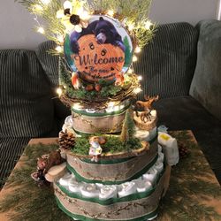 Enchanted forest Diaper Cake