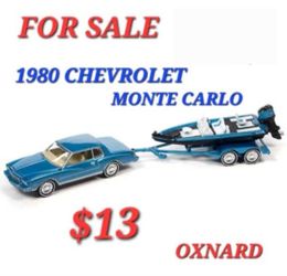 1980 '80 CHEVY MONTE CARLO V/A W/ BASS BOAT TOW & GO JOHNNY LIGHTNING 2023