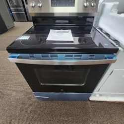 30 in. 4 Burner Element Free-Standing Electric Range in Stainless Steel wIStainless Knobs