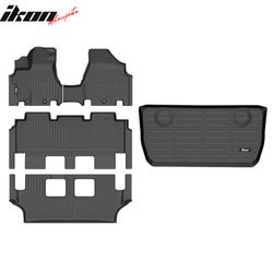 Fits 2011-2017 Honda Odyssey 7/8 Seats TPE All Weather 3D Floor Liners + Trunk Mats
