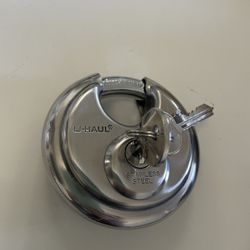 U-Haul Stainless Steel Hardened Padlock, Two Keys