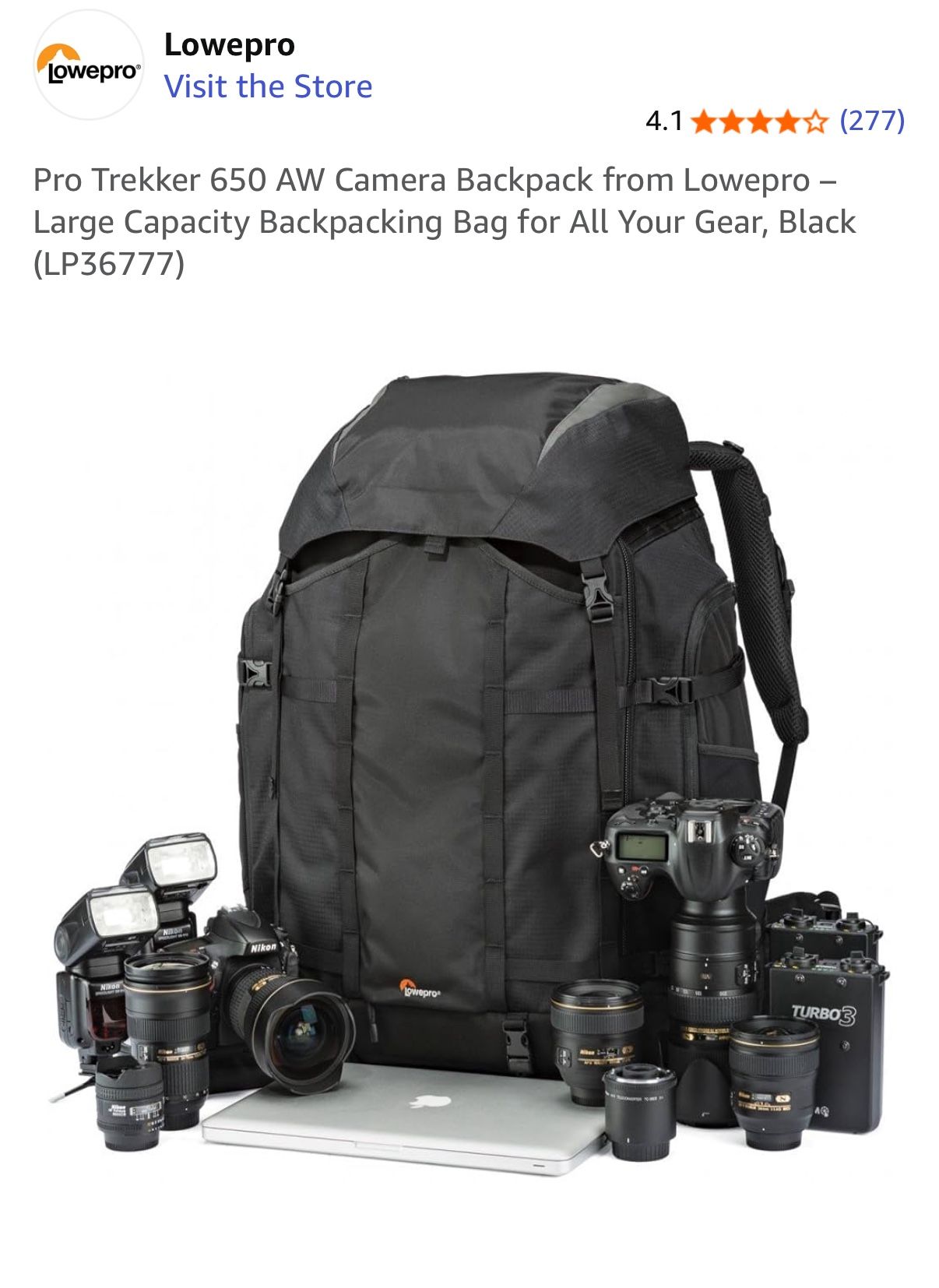 Lowepro Pro Trekker 650 AW Camera Backpack