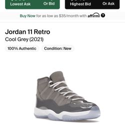 I’m Looking For A Size 12 Jordan 11 Cool Grey I’m Offering 300