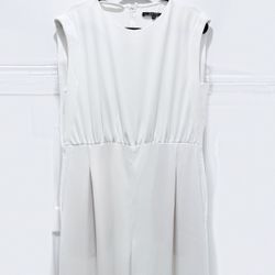 White Sleeveless Crepe Jumpsuit