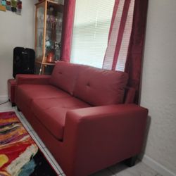 Dark Red Vegan Sofa