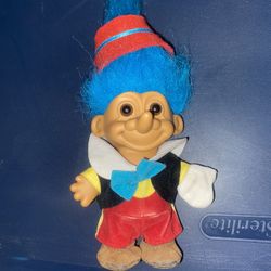 vintage russ pinocchio long nose troll