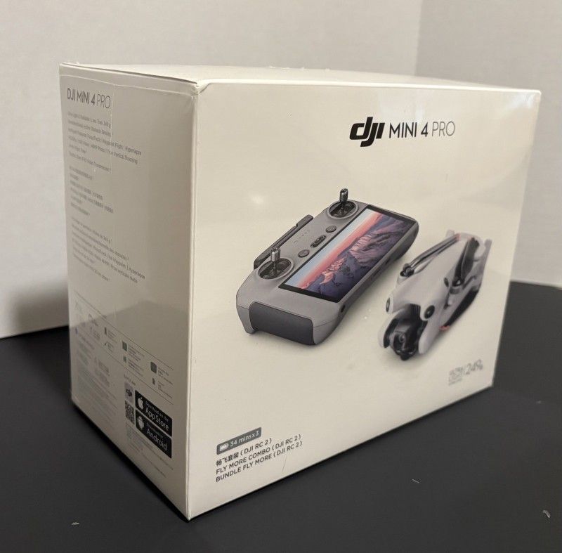 DJI Mini 4 Pro Fly More Combo Camera Drone With RC 2 Remote & 3 Batteries.