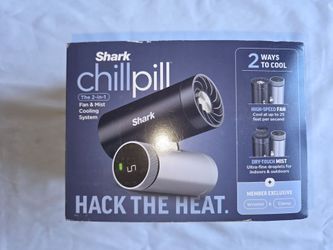 Shark Chill Pill 2in1 Portable Rechargeable Fan & Mist Cooling System New (Price Is Firm)