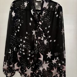 Eva Mendes Sheer Starry Blouse