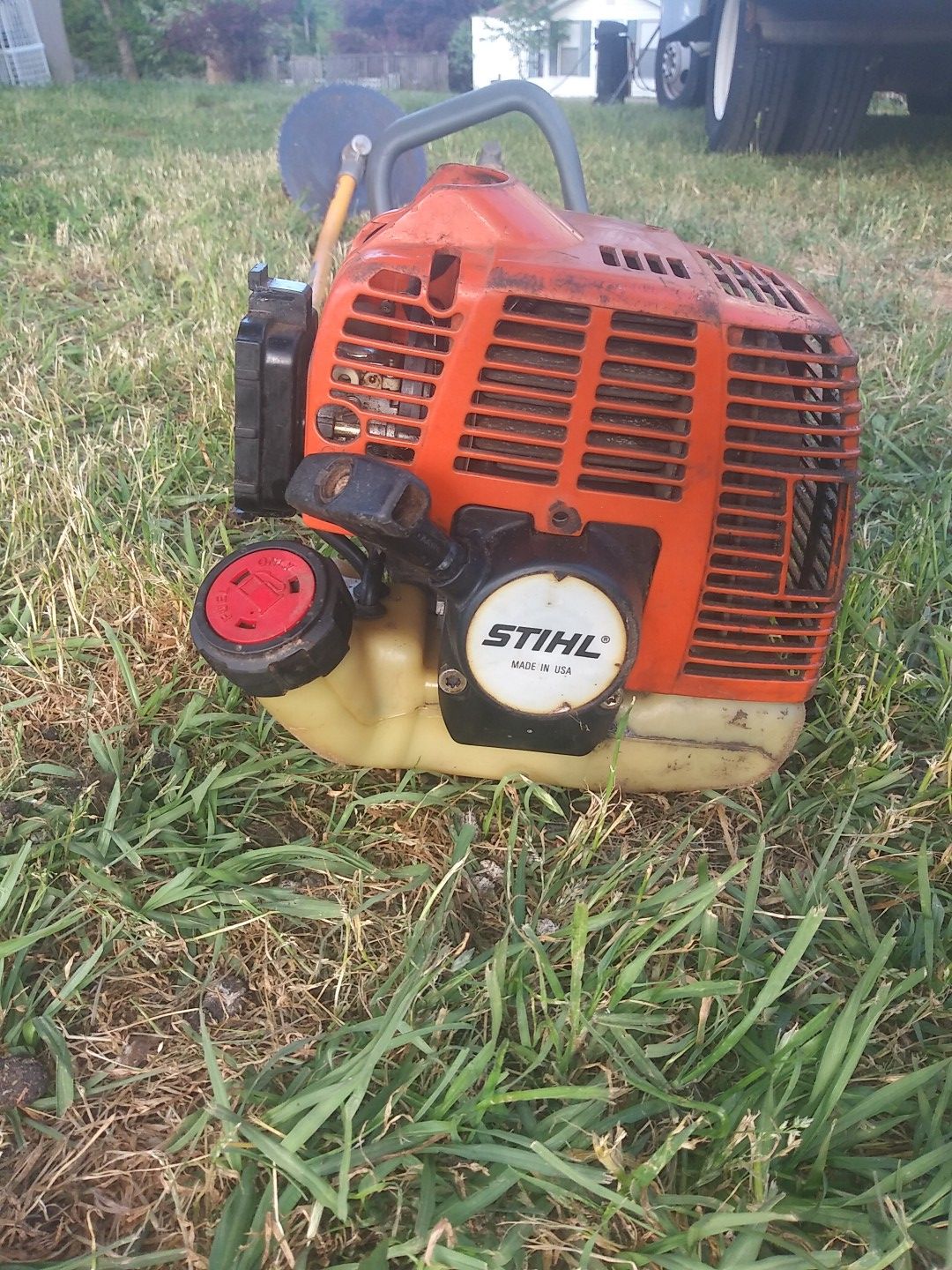 Stihl FC 75 detachable detachable weed eater head and skill saw blade for brush cutting