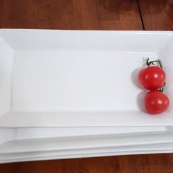 Ceramic White Long Plate. 