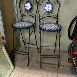 Tiled Mosaic high Chairs