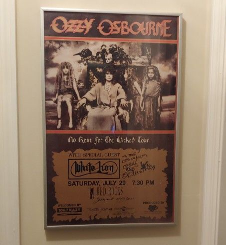 1989 Ozzy Osbourne autographed concert poster advertisement