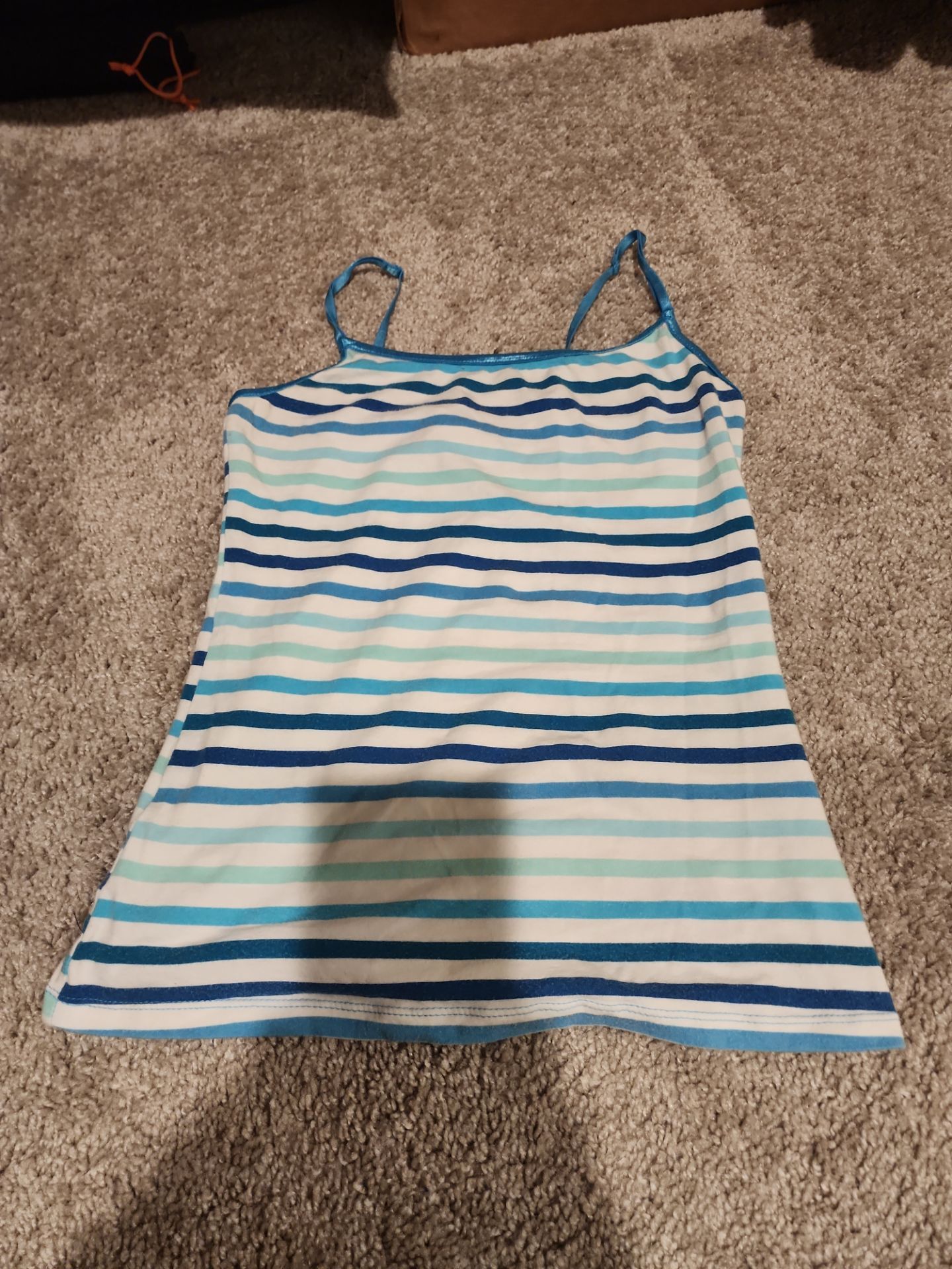 deb blue and white striped tank top Medium