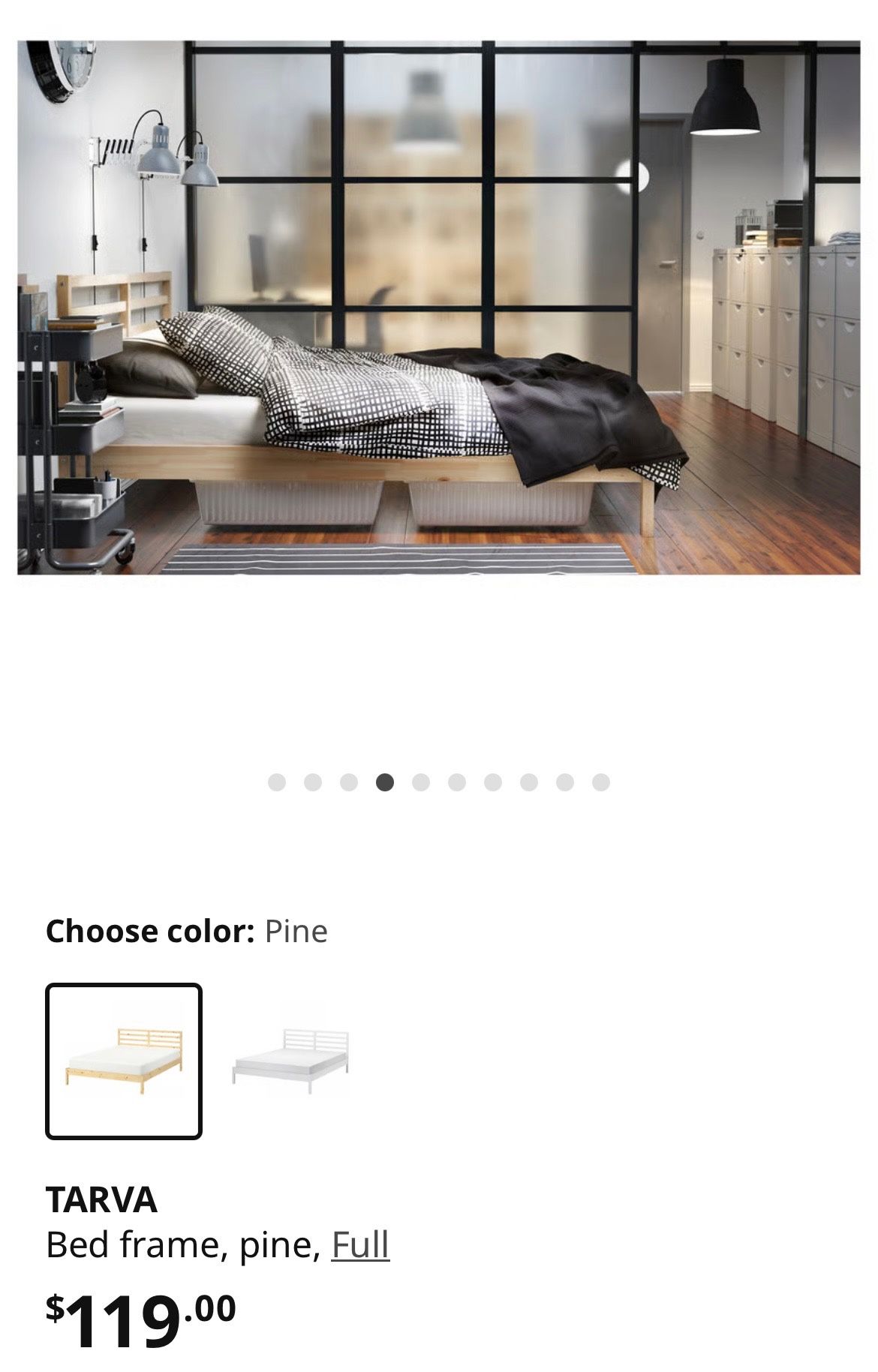 Full size TARVA Bed Frame w/ Mattress