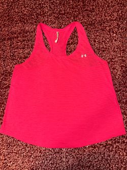Under Armour Women’s Bright Pink HeatGear Racerback Tank Top - Size Medium