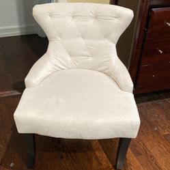 2 White Modern Chairs 