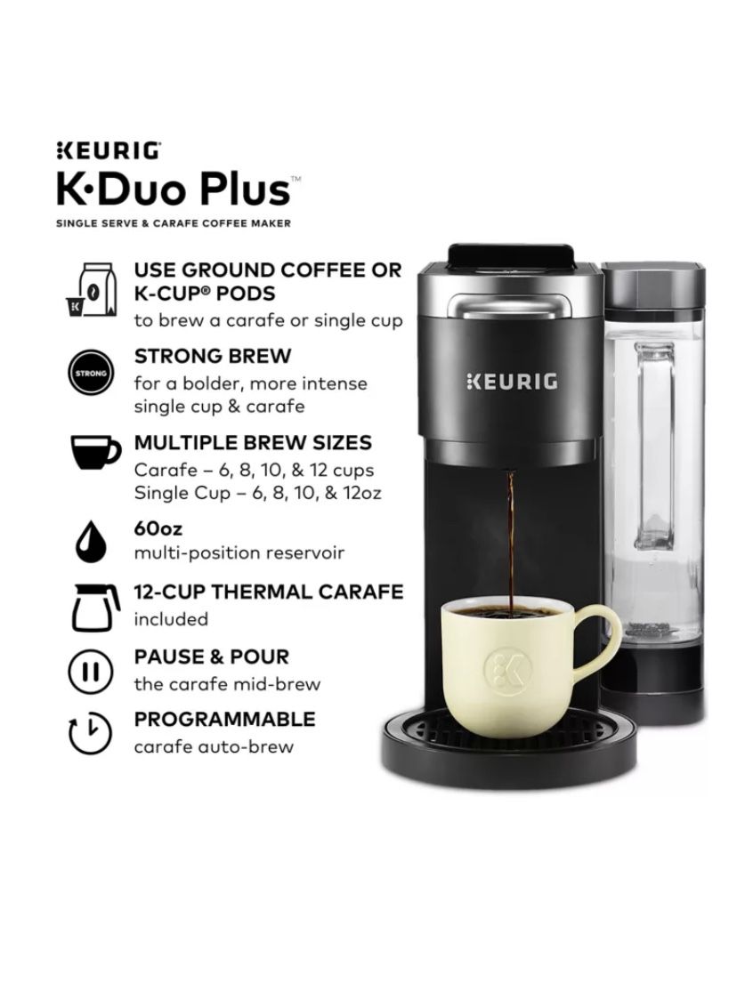 Keurig® K-Duo Plus® Coffee Maker with Single Serve K-Cup Pod & Carafe Brewer