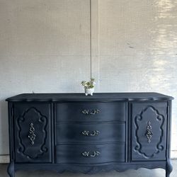 Matte Vintage Black Credenza/Dresser
